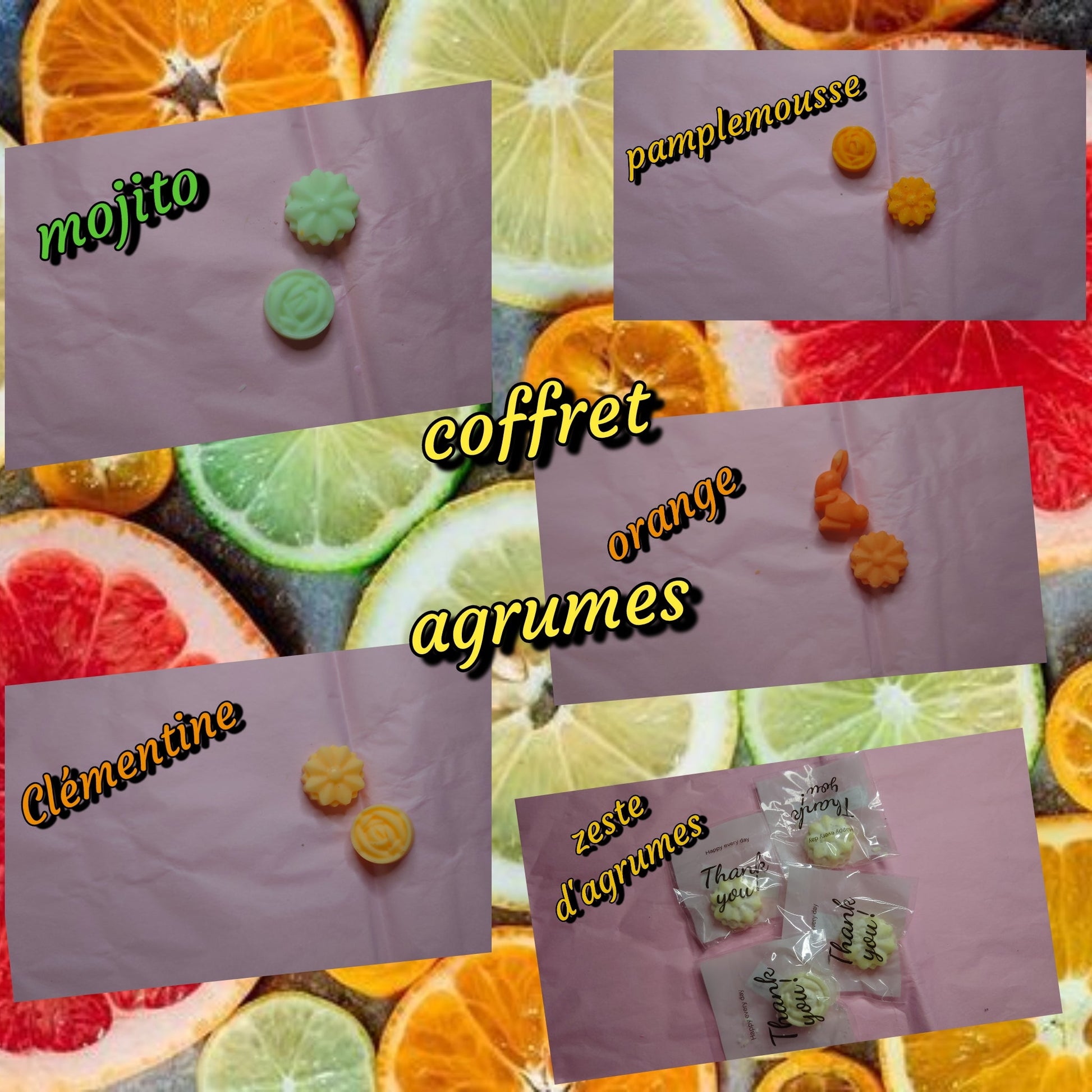 Coffret 5 fondants agrumes - Les fondants parfumés de nanou