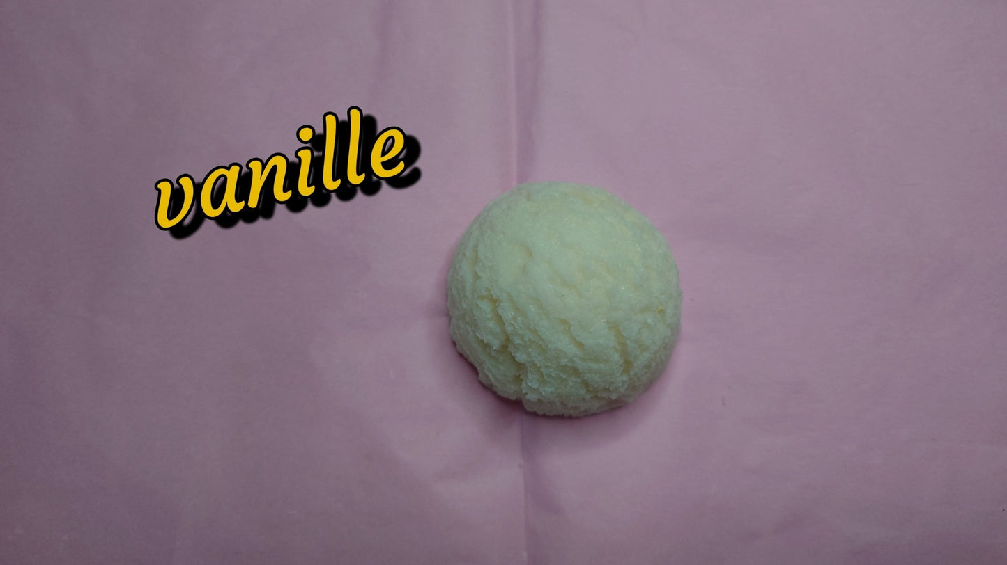 Fondant format Boule de glace vanille - Les fondants parfumés de nanou