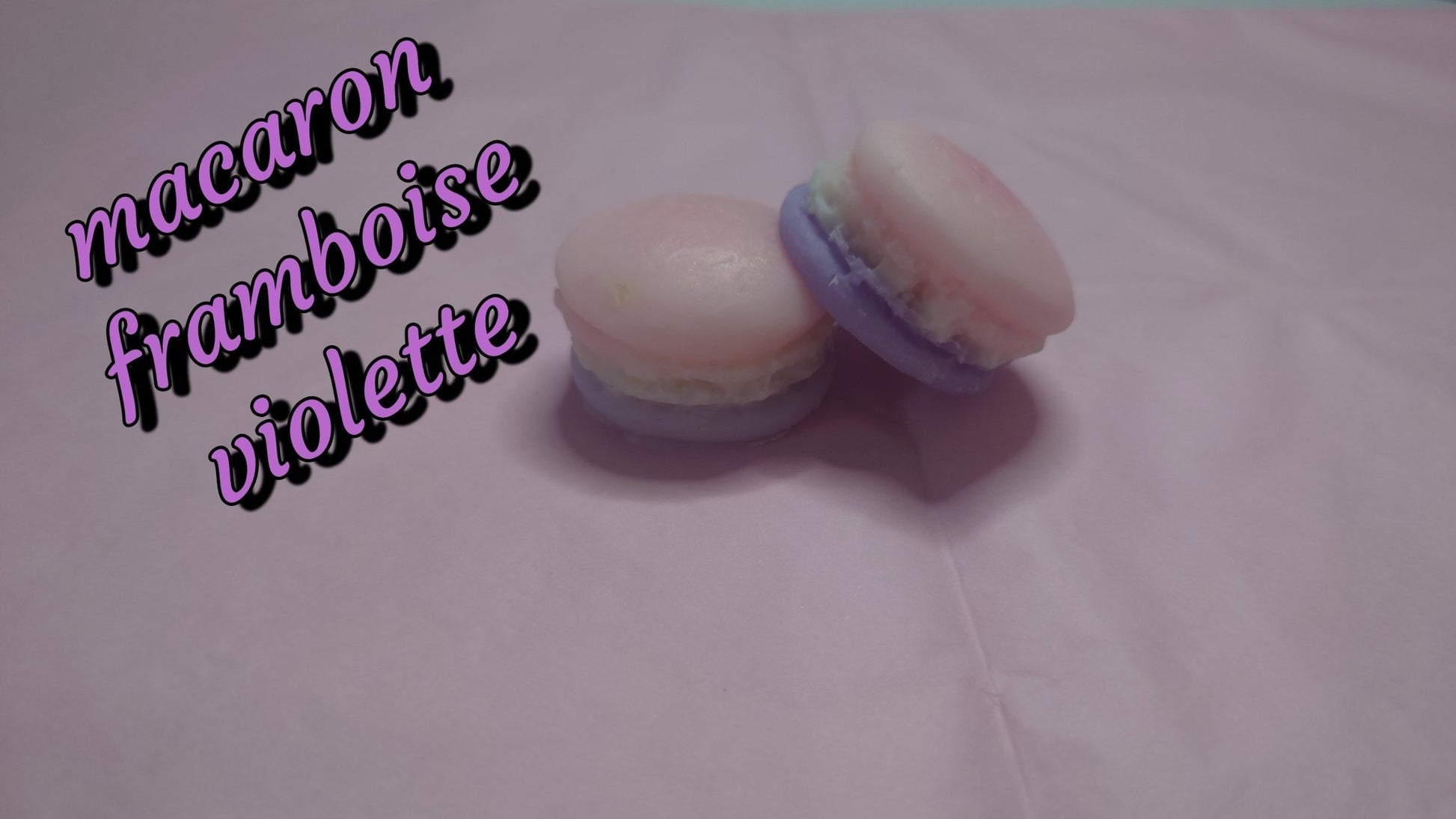 Fondant format macaron, parfum macaron framboise violette - Les fondants parfumés de nanou